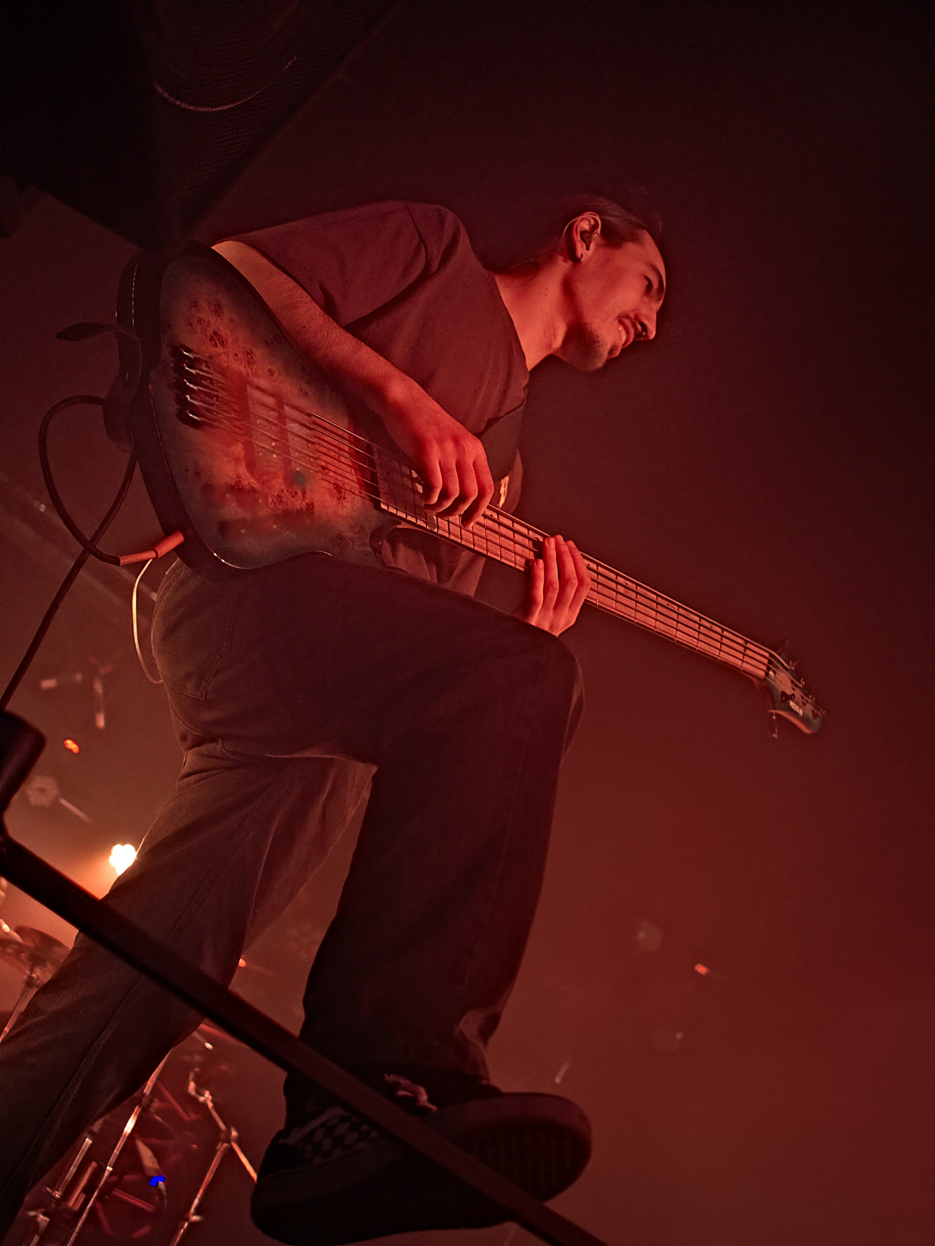 Bassist on stage